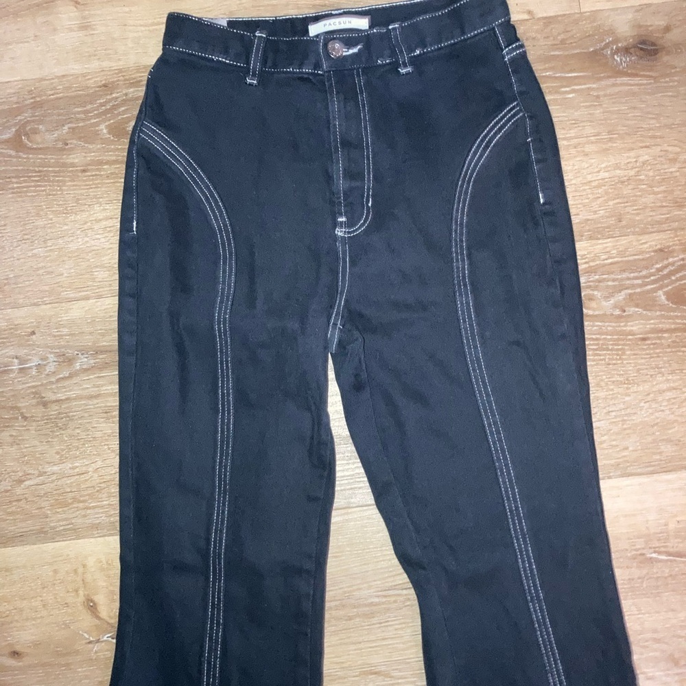 Y2K PacSun Women’s Black High Rise Flare Jeans Size 26 boho,Grunge,Whimsygoth, - Picture 6 of 15